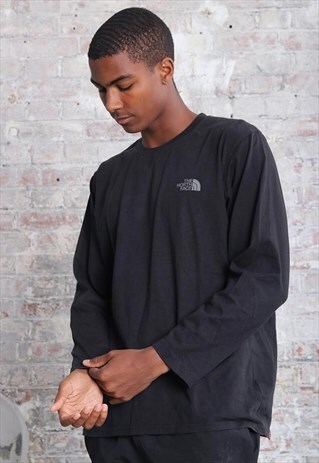 VINTAGE THE NORTH FACE LOGO LONG SLEEVE T-SHIRT BLACK