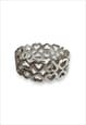 Vintage Heart Ring 925 Silver chunky cutout