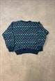 VINTAGE KNITTED JUMPER ABSTRACT PATTERNED KNIT SWEATER