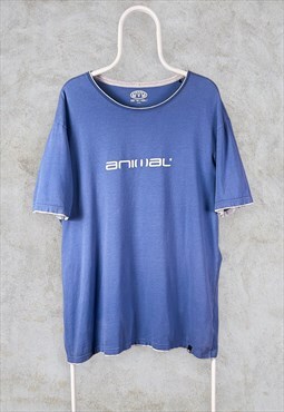 Vintage Blue Animal T-Shirt Surf XXL