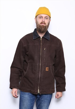 VINTAGE HEAVYWEIGHT BROWN DUCK CANVAS CARHARTT JACKET