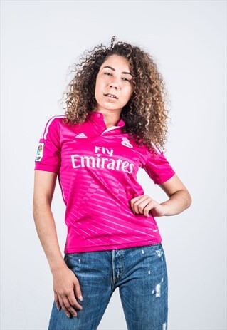 ADIDAS VINTAGE 1990S PINK REAL MADRID FOOTBALL SHIRT