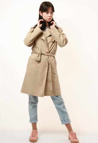 90S VINTAGE MAX MARA LINED TRENCH MIDI LENGTH COAT 911