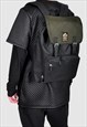 QUILTED OLIVE LAPTOP BACKPACK
