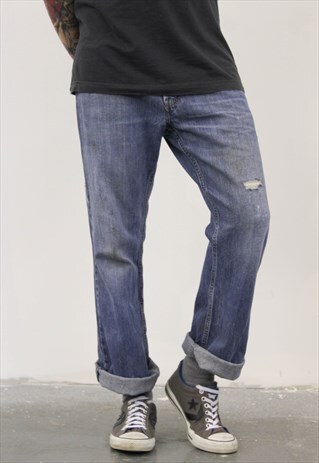 VINTAGE BLUE LEVI'S 527 RIPPED JEANS