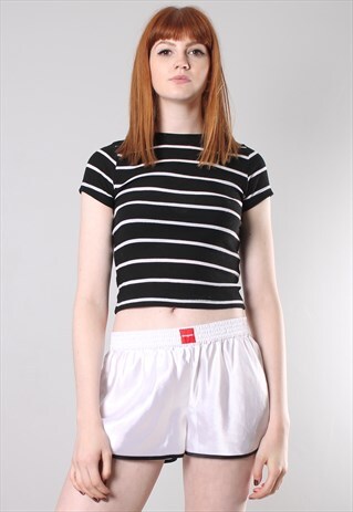 VINTAGE 80S WHITE SHINY SPRINTER SHORTS