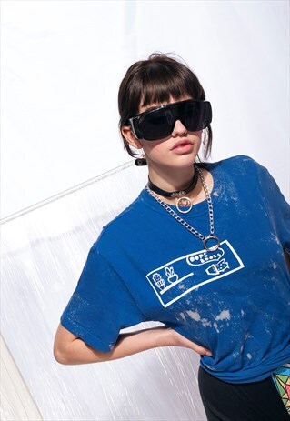 VINTAGE GRAPHIC TEE REWORKED BLEACHED CACTUS BOOBS T-SHIRT