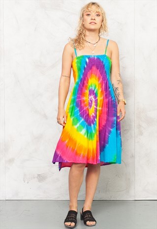 VINTAGE 90S TIE DYE SLIP DRESS