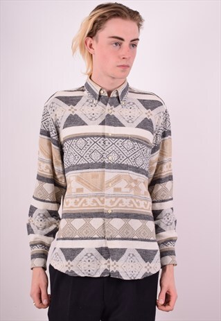 MENS VINTAGE SHIRT SMALL MULTI 90S