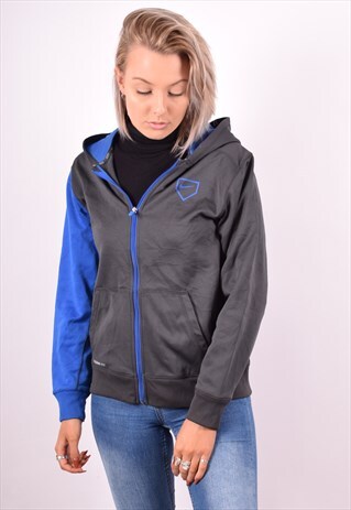 NIKE WOMENS VINTAGE HOODIE JACKET XL GREY 90S
