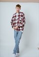 VINTAGE 90S RELAXED FIT CHECKED MEN SKATER SHIRT IN MULTI S