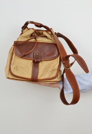 LEATHER DRAWSTRING BUCKET BAG