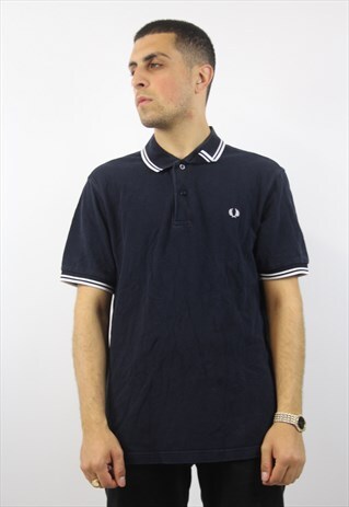 VINTAGE FRED PERRY NAVY POLO SHIRT