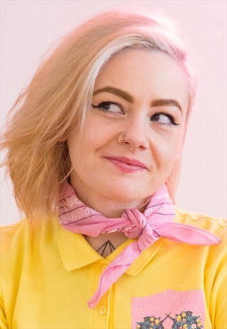 PINK BANDANA PAISLEY NECK SCARF