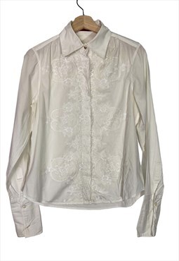 White vintage Burberry shirt for women. Size M