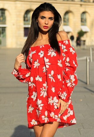 OFF-THE-SHOULDER BLOSSOM DRESS