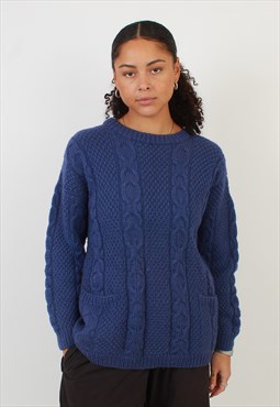 Vintage L.L.BEAN blue chunky knit jumper