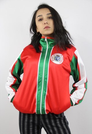 VINTAGE PATTERNED 90'S ZIP-UP SPORTS JACKET