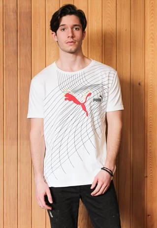 VINTAGE 1990S WHITE PUMA T-SHIRT