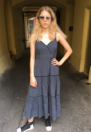 VINTAGE 90' BEAUTIFUL SLEEVLESS PLAID DRESS