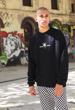 SWEATSHIRT "KAOTIKO BLOOMS" BLACK