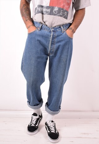 LEVI'S 501 MENS VINTAGE JEANS W36 L29 BLUE 90S
