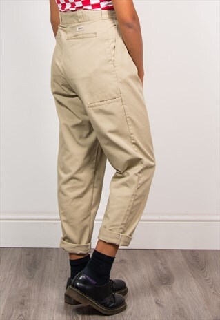 90'S VINTAGE DICKIES BEIGE TAPERED REWORK TROUSERS