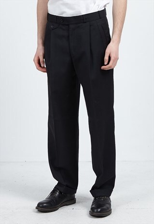 VINTAGE BLACK DANIEL HECHTER TROUSERS BOTTOMS