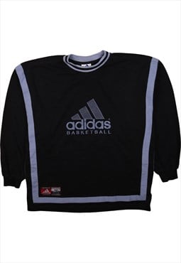 Vintage 90's Adidas Sweatshirt Spellout Crew Neck Black