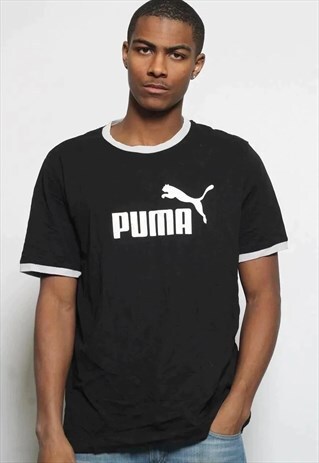 VINTAGE PUMA BIG LOGO T-SHIRT BLACK