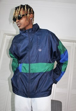 Vintage 90s Blue USA Olympics Track Jacket 