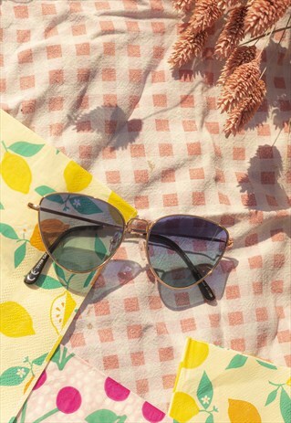 WIDE WIRE CAT EYE SUNGLASSES