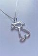Silver Cat Pendant on Silver Necklace, 925 Silver, Cat Lover