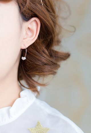 STLISH STERLING SILVE CIRCLE EARRINGS WITH PEARLS