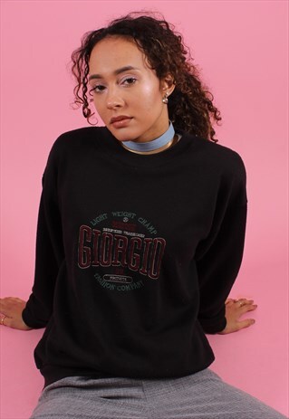 BLACK GIORGIO EMBROIDERED SWEATSHIRT