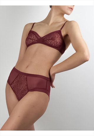 MID RISE STRUCTURED STRETCH LACE AND TULLE BRIEF