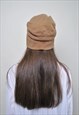 MINIMALIST CLOCHE HAT IN BEIGE COLOR, 90'S WOMENS CASUAL 