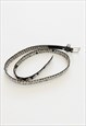 VINTAGE 00S ROUND STUD SKINNY BLACK REAL LEATHER BELT UNISEX