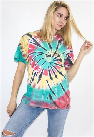 VINTAGE 90'S OVERSIZED TIE DYE FESTIVAL T-SHIRT