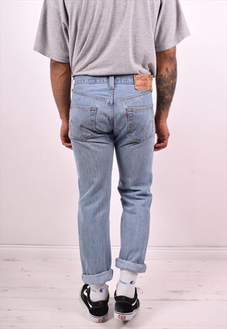 LEVI'S 501 MENS VINTAGE JEANS W31 L32 BLUE 90S