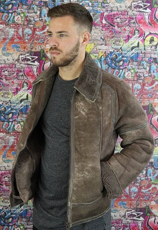 VINTAGE AVIATOR/FLYING JACKET. SHEARLING SHEEP SKIN. UNISEX.