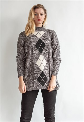 VINTAGE 80S MINIMAL JUMPER IN GREY