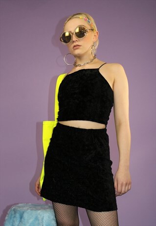 DREAMING TEXTURED VELVET MINI IN BLACK