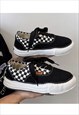 LOW TOP SKATE SNEAKERS RETRO CLASSIC LACE UP CHECK SHOES 
