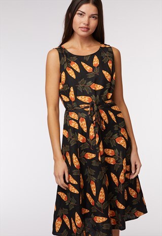 PRINCESS HIGHWAY BLACK PINECONE PRINT DRESS