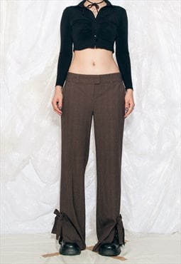 Vintage Y2K Reworked Flare Trousers with Bow