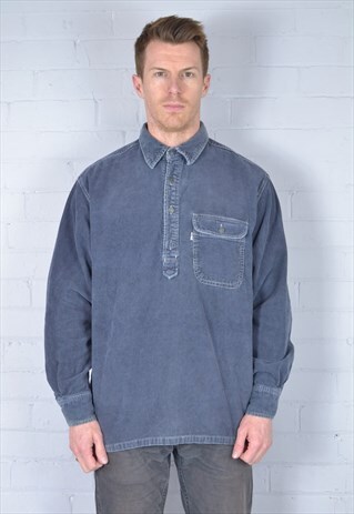 THICK GREY CORDUROY SHIRT
