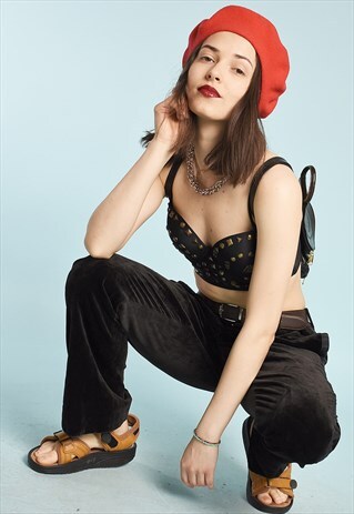 80'S RETRO REGULAR WAIST VELVET TROUSERS