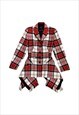Jean Paul Gaultier Jacket Small Tartan Wool Red Vintage 90s 