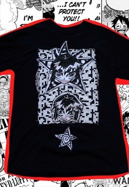 black and white manga tshirt unisex manga streetwear